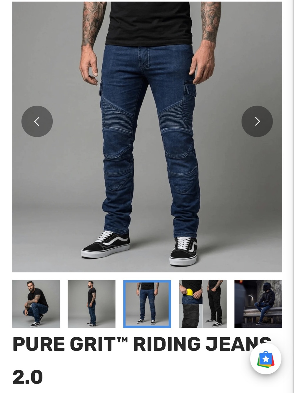 RIPPL pure Grit Men’s Slim-Straight Moto Armored Riding Jeans — Dark Blue